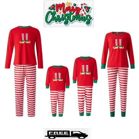 

Christmas Family Matching Pajamas Dad Mom Kids Baby Xmas Sleepwear