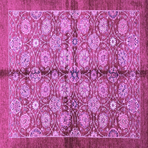 Ahgly Company Indoor Square Abstract Purple Modern Area Rugs, 3' Square