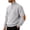 hgg204-Gray, variant on Men's Solid Waffle Knit Stand Collar Pullover with Elbow Patches, Casual Long Sleeve Top for Daily Comfort