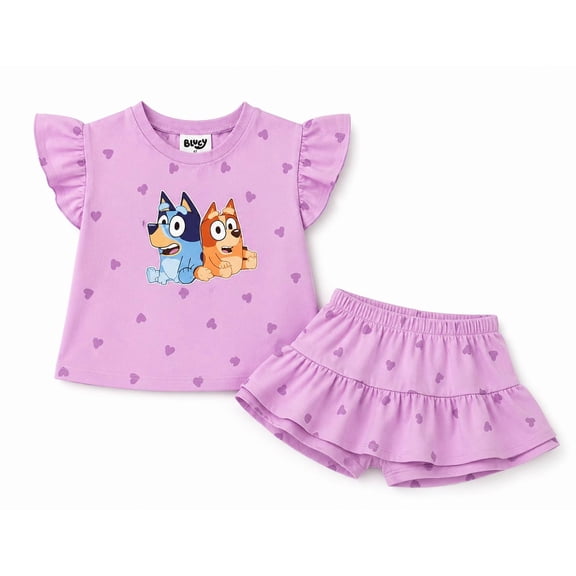 Pink 2 PC Bluey skort set - 4T
