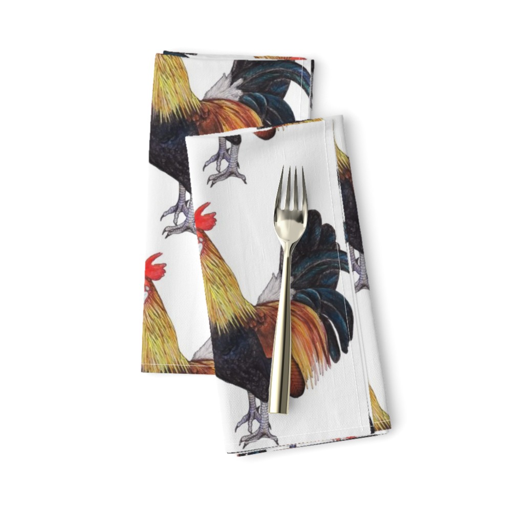 Rooster Farm Animal Bantam Chicken Cotton Dinner Napkins by Roostery