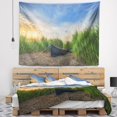 Old Fisher Boat Near Lake' Landscape Photography Wall Tapestry