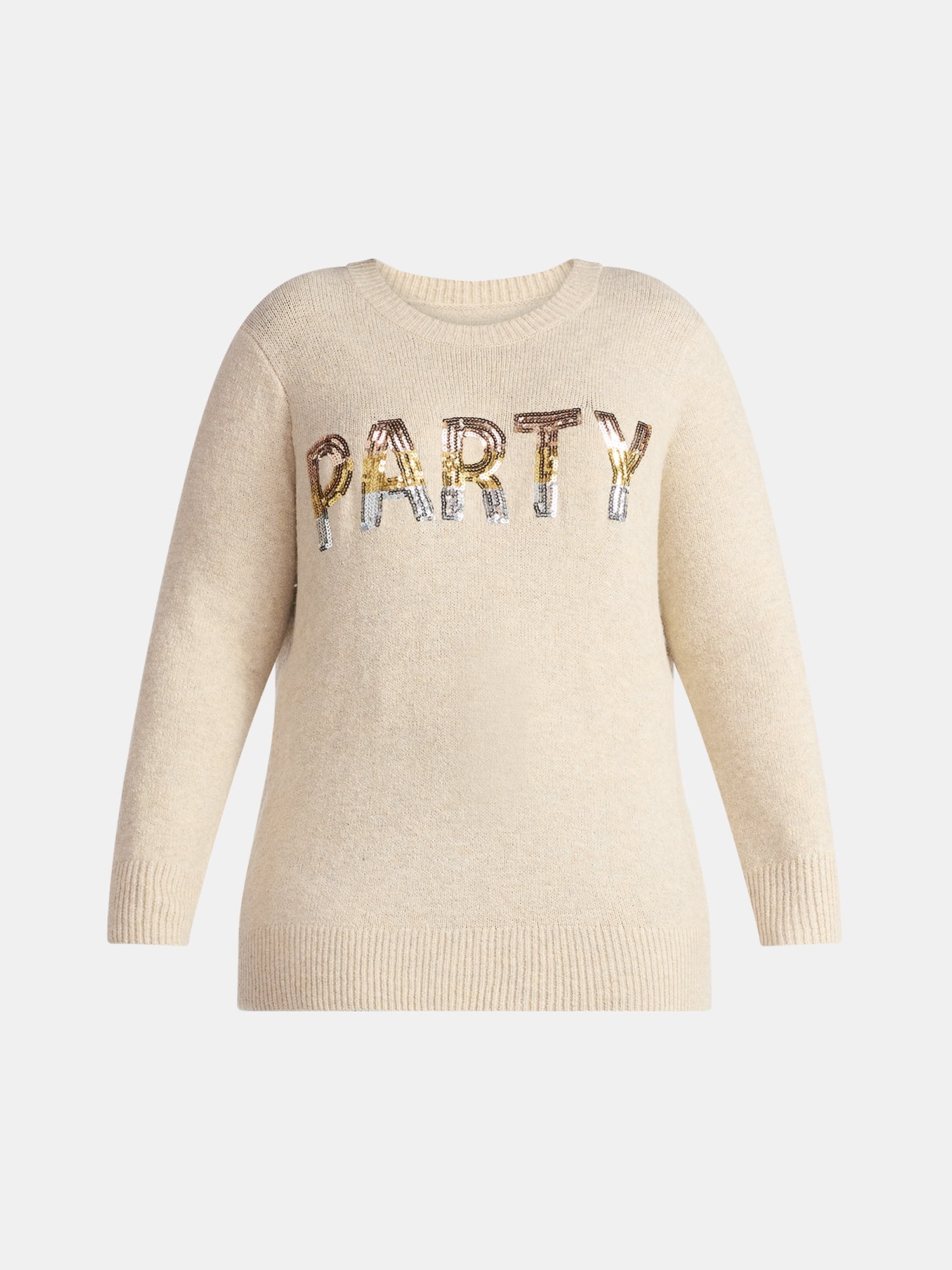 Terra & Sky Women's Plus Holiday Talking Sweater, Midweight, Sizes 0X-4X