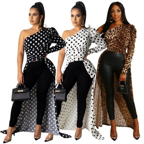 high low leopard top