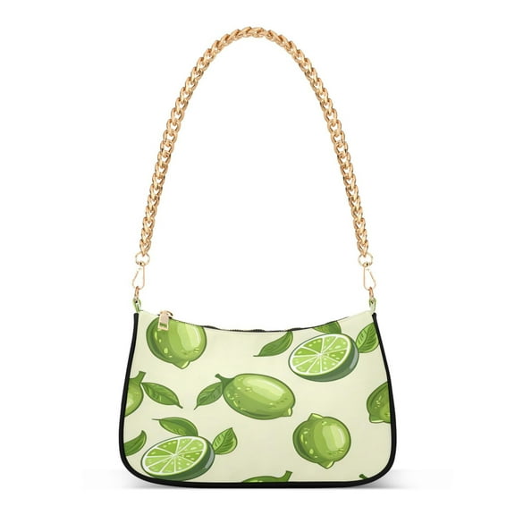 One Shoulder Chain Handbag 7.1x11x2.8in Women's Hobo Handbags Tote Handbags Shoulder Handbags Card Bag Cash Bag Key Bag Green Lemon