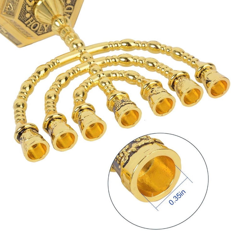 BRTAGG Gold 7-Branch Menorah with 12 Tribes Design photo 2