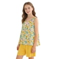 thumbnail image 4 of ATOGUTA Girls Two Piece Outfit Sleeveless Tank Tops and Elastic Waist Shorts Cute Summer Short Sets Size 4T-16, Yellow, 4 of 8
