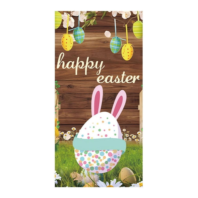 Accesorios fotográficos para puerta de Pascua, pancarta de Pascua multifuncional con dibujos animados para puerta de porche, decoración para hogar,
