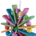 thumbnail image 2 of Amdohai Colorful Parrot Chewing Foraging Toys Wooden Hanging Parrot Block Toy Bird Toy Pet Training, 2 of 6