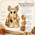 thumbnail image 3 of Vintage Halloween Decor Resin 4" - Light Up Ghost Statue & Pumpkin Lantern for Mantel Shelf & Entryway, 1 Pack Available, 3 of 6