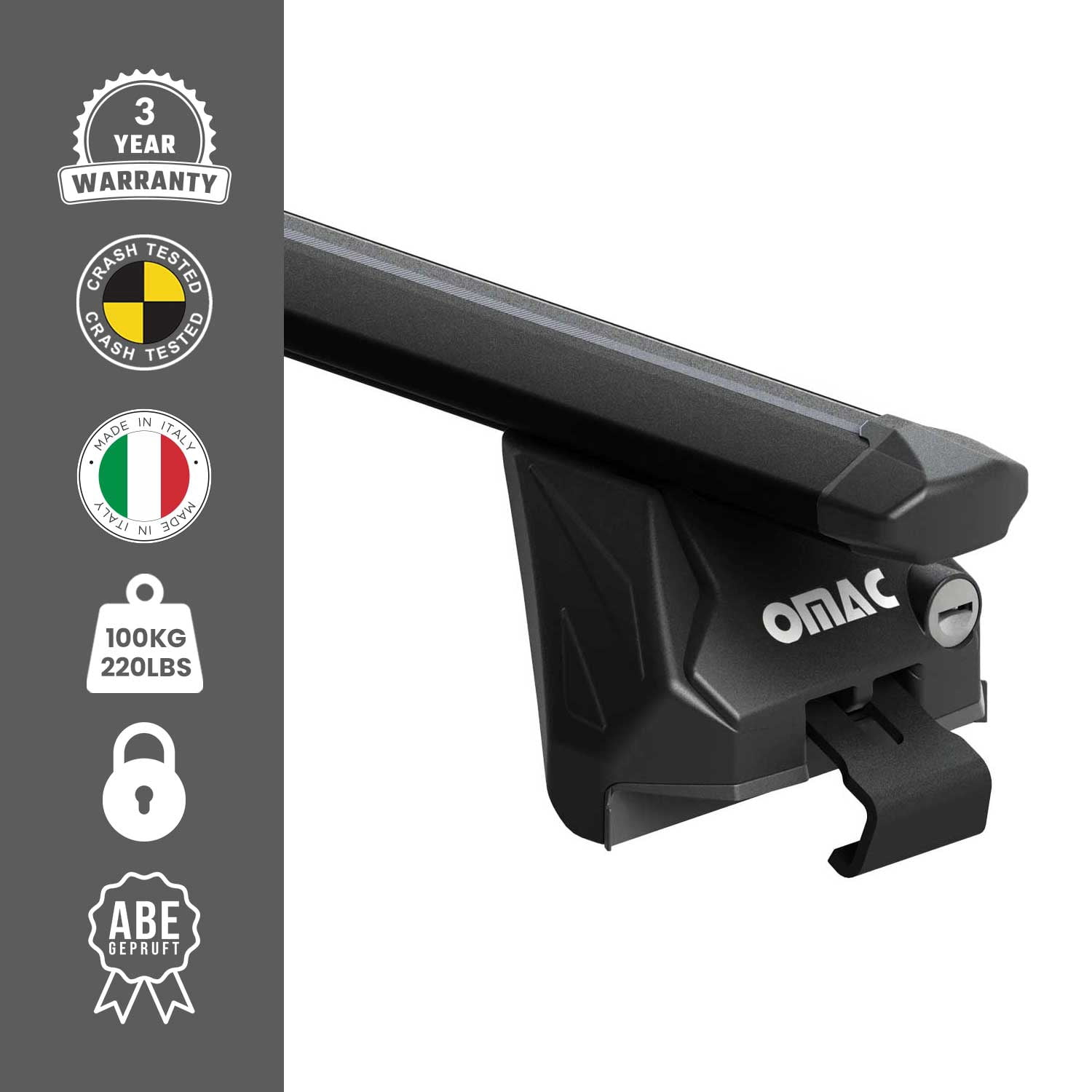OMAC Roof Rack Cross Bars Fits Honda HR-V 2016-2022 Black Luggage Carrier 2 Pcs