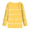 thumbnail image 4 of Linfrsh Girls Long Sleeve Shirts Girls Shirts Casual Long Sleeve Crewneck Loose Striped Sweatshirts Pullover Tops Yellow,13-14 Years, 4 of 5