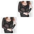thumbnail image 2 of Camiseta básica de mujer Minnieouse de manga larga negra transparente S 2Conjunto, 2 of 6