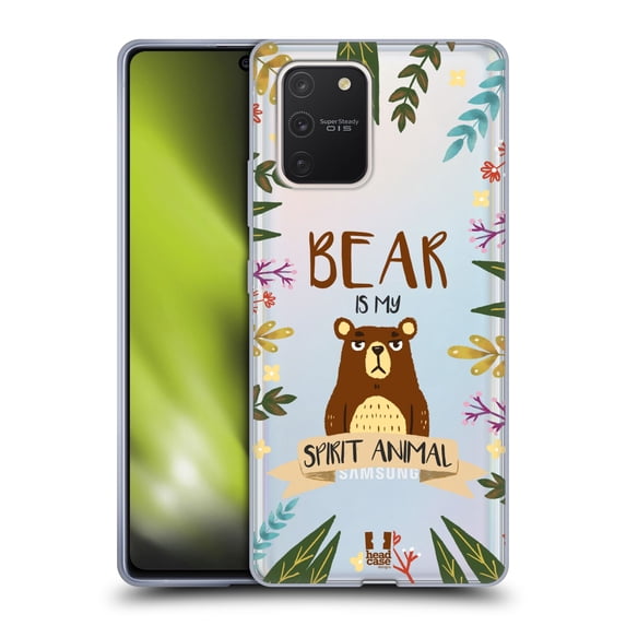 Head Case Designs Spirit Animal Illustrations Bear Soft Gel Case Compatible with Samsung Galaxy S10 Lite
