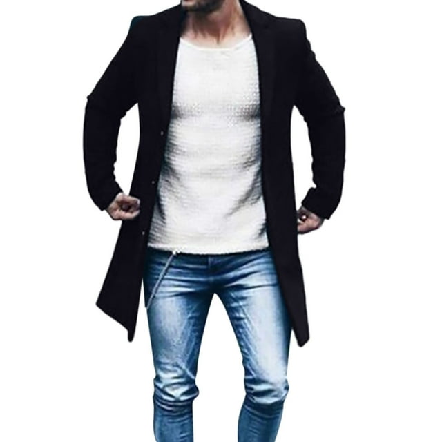 Qertyioot Tops for Men Fall Winter Casual Long Sleeve Button Fashion Jacket