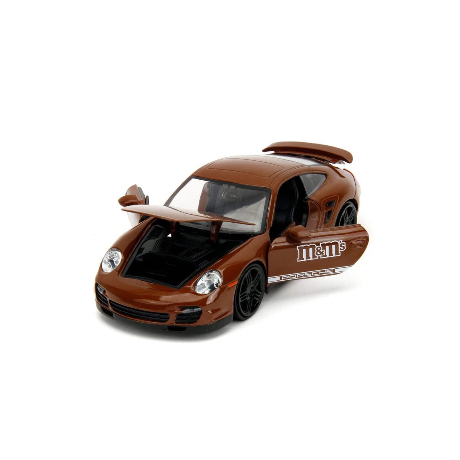 JADA M&M's ブラウン & ポルシェ911ターボ Amazon.com: M&M's 1:24 Porsche 911 Turbo Die-Cast Car & 2.75