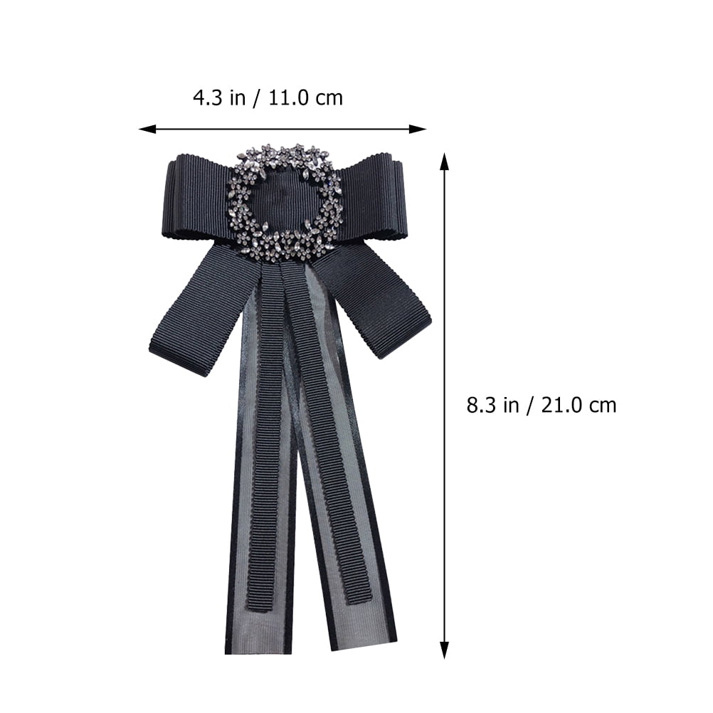 JKQBUX Chic Ribbon Bow brooch Crystal Bow Tie Brooch Neck Tie for Working  Party Accessories Pre-Tied for Girl Women : Clothing, Shoes & Jewelry 