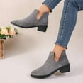 thumbnail image 5 of Mepaouo Womens Cutout Ankle Boots Low Heel Suede Work Walking Outdoor Short Booties(Grey,6), 5 of 9