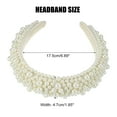 thumbnail image 2 of Unique Bargains Pearls Padded Headband Sponge Wide Brim Headband Women Hairband White, 2 of 7