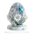 thumbnail image 2 of Desktop Decor,Blue Floral Decorative Egg Ornament Elegant Home Décor For Living Room & Bedroom Table For Any Occasion, 2 of 9