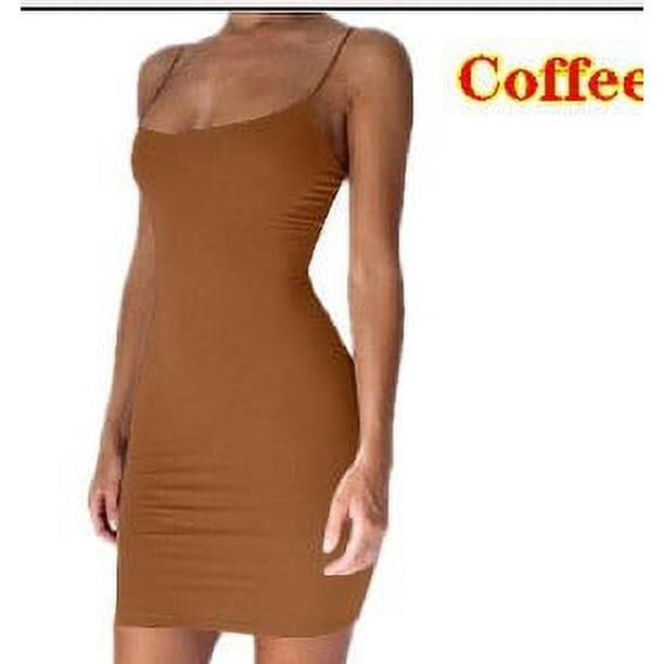 Minivestido Sexy con tirantes finos para mujer, vestido ceñido al cuerpo, camisola de color liso negro y blanco, vestido de verano para fiesta y Club