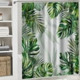 thumbnail image 6 of Orinice Bathroom shower curtain set tropical green leafy summer plant palm turtle bamboo banana leaf jungle nature plant watercolor fabric bathroom decoration 36x72, 6 of 7