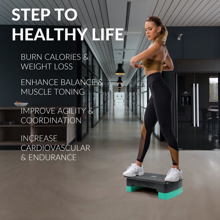 FlexWave Adjustable Workout Aerobic Stepper Step Platform Trainer