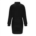 thumbnail image 5 of Zedker Women's Pullover Sweater Dress Long Lantern Sleeve Ribbed Knit V Neck Ruched Bodycon Mini Dress 2025 Fashion Dress For Women Plus Size Black S, 5 of 6