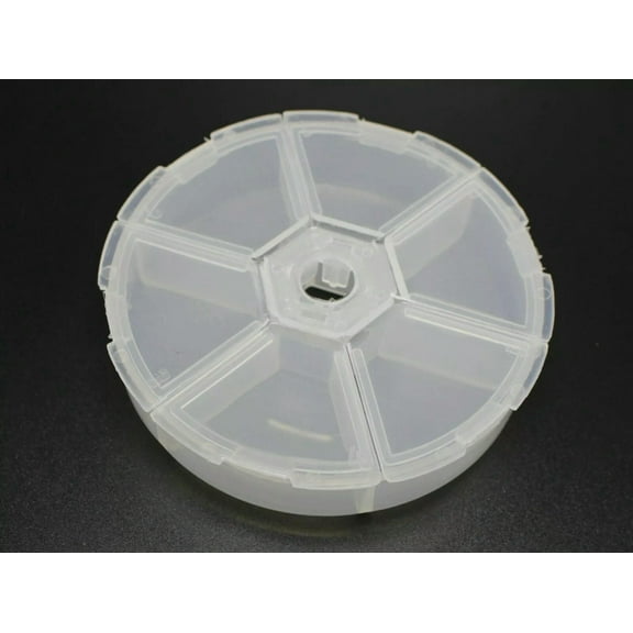 U8MO 2 Clear Round Beads Display Box Case 6 compartments Storage Container