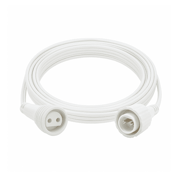 Extension Power Cord (13Ft / 4M) with 5/8" Plug Connectors for LED String Lights Holiday Christmas Tree Indoor Outdoor Use (White)