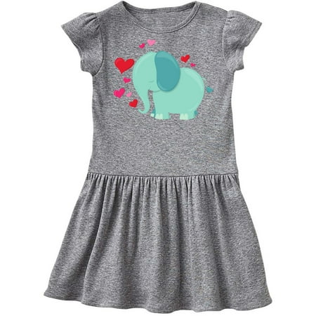 

Inktastic Blue Elephant Elephant In Love Hearts Gift Toddler Girl Dress