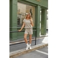 thumbnail image 3 of Ekouaer Two Piece Sets for Women Summer Crew Neck Lounge Short Sets Cap Sleeve Drawstring Vacation Outfits with Pocket, 3 of 6