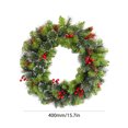 thumbnail image 4 of Colgantes de corona de cono de pino de Navidad artificial Guirnaldas de frutas rojas de Navidad (40 cm), 4 of 8