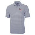 thumbnail image 2 of Men's Cutter & Buck Navy Louisville Bats Big & Tall Virtue Eco Pique Stripe Recycled DryTec Polo, 2 of 3