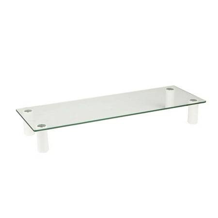 Mind Reader - Glass Monitor Stand Riser - Clear
