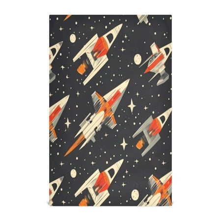 

Kitchen Towel 28x18 Inches x4，Plate Towel Decorative Towel Napkin Tea Towel Tea Towels For Kitchen Dish Cloths & Dish Towels Orange Rocket