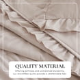 thumbnail image 2 of Solid Quilt Set - Lightweight, Soft, All-Season - 3-Piece Dot Stitch Ruffled Bedding Set (King / California King, Bone), 2 of 6