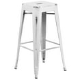 thumbnail image 2 of Flash Furniture Kai Commercial Grade 30" High Backless Distressed White Metal Indoor-Outdoor Barstool, 2 of 10