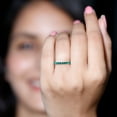 thumbnail image 5 of Rosec Jewels Lab Created Emerald Eternity Ring for Women - AAAA Quality Emerald Stacking Ring - Promise Ring for Valentines Day, 10K White Gold, US 9.00, 5 of 8