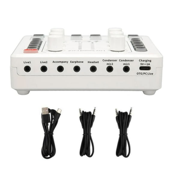 TAPDRA M8 Sound Card for Audio Recording, Noise Reduction, Supports 2 Mics, Adjustable Pitch, 800mAh Battery