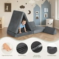 thumbnail image 3 of Toddler Sofa, Caveen Kids Play Couch, Modular Kids Couch,Convertible Folding Sofa for Boys and Girls, Gray, 3 of 7