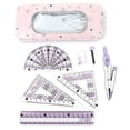 thumbnail image 5 of 8 Pieces Student Math Geometry Tool Set Drawing Compass, Includes Compass Ruler Pencil Eraser Protractor Sharpener, 5 of 5