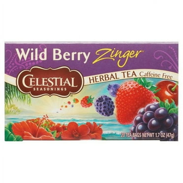 Celestial Seasonings Tea Caffeine Free Herbal Tea, Wild Berry Zinger 20 ea (Pack of 2)