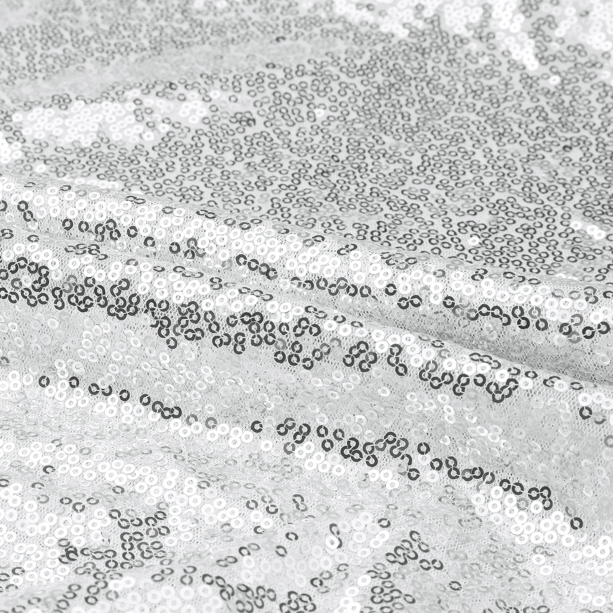 Unique Bargains Sequin Table Covers for Dining Room Parties or Dances Tablecloths Silver 47"x71"