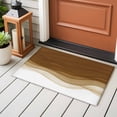 thumbnail image 4 of Ombre Waves Entryway Rug 2'x3'&nbsp; Non Slip Front Door Mats, Abstract Art Gradient Brown Modern Entrance Rugs Indoor Outdoor Carpet, Washable Floor Mats Small Area Rug for Bedroom Kitchen, 4 of 8