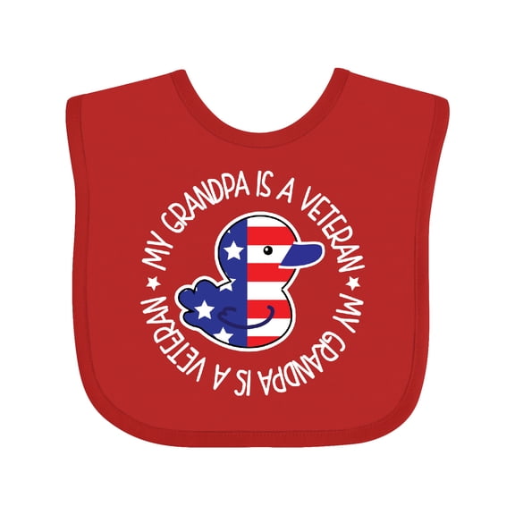 Inktastic My Grandpa is a Veteran Military Family Boys or Girls Baby Bib