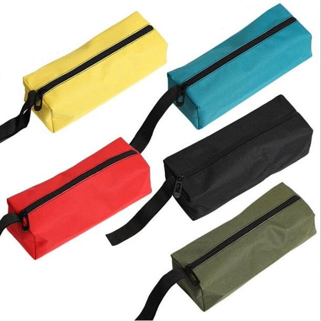 QJUHUNG Sac à Outils Portable en Tissu Oxford Sac de Rangement Multifonction pour Outils Matériel Mini Kit de Réparation Petit Noir