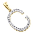 thumbnail image 4 of 10K Yellow Gold Diamond Initial C Block Letter Pendant 1.1" Unisex Charm 0.08 CT, 4 of 6