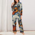 thumbnail image 2 of Fotbe Dog Guitar Starry Night Conjunto de Pijama de Manga Larga para Mujer con Estampado, Ropa de Dormir de 2 Piezas, Conjunto de Casa Suave y Cómodo con Bolsillos-Medium, 2 of 7