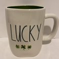 thumbnail image 1 of Rae Dunn LUCKY Mug GREEN inside - with Cloverleaf design - Saint Patrick's Day - Ceramic, 1 of 2